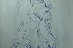Untitled 18"x24" Bic Pen on newsprint